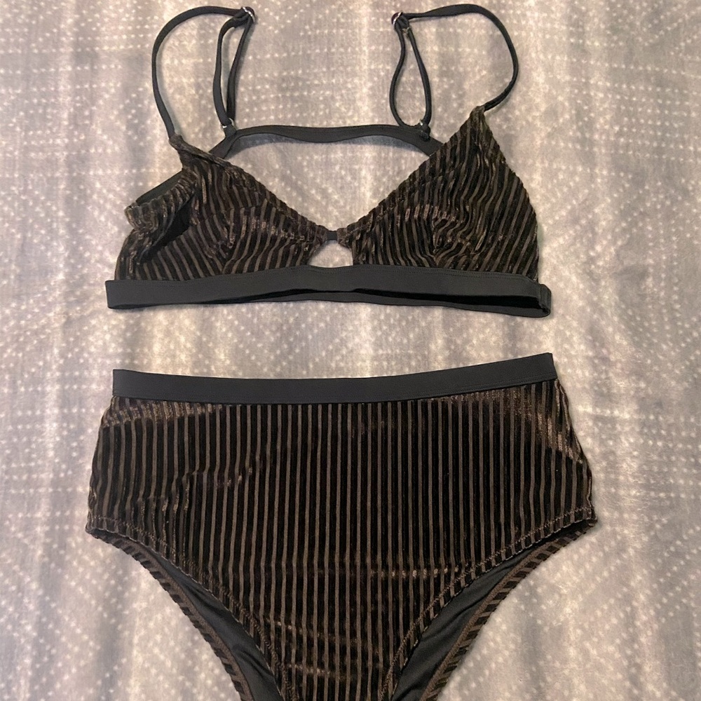 Cupshe chocolate brown corduroy bathing suit